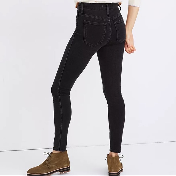 NWT Madewell 10" High Rise Skinny Jeans in Starkey Wash Faded Black Size 27 - Picture 5 of 16